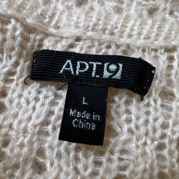 Y2K Apt 9 Womens Cowl Neck Open Knit Sweater Pullover Slouch Fit Pink Gold Large - Picture 8 of 10